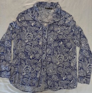 Blusa Estampada Cachemir Azul y Blanca