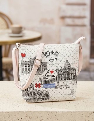 Bolso Bandolera Estampado Roma