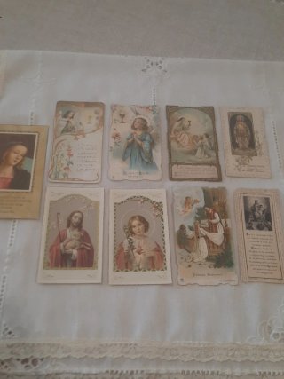 Lote de 9 Estampas Religiosas Antiguas