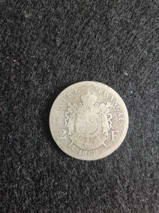 Moneda de plata 2 Francos Franceses 1868