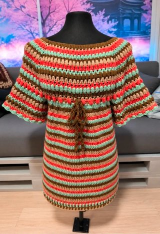 Vestido Crochet Handmade Multicolor