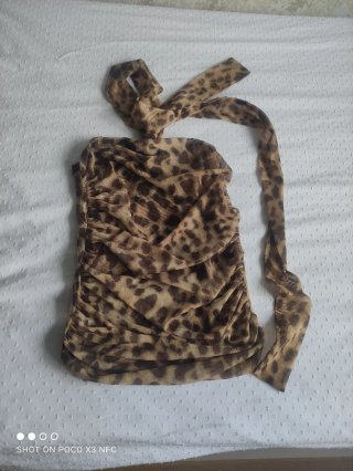 Top Zara Animal Print con Lazo
