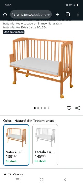 Mini cuna colecho de madera color negro