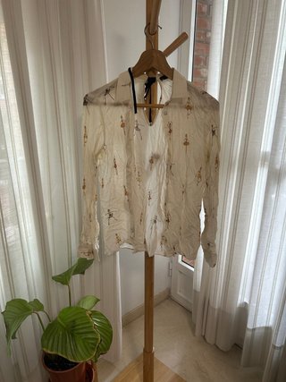 Camisa Blanca Estampada Bailarinas