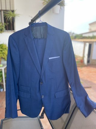Traje de chaqueta azul para hombre