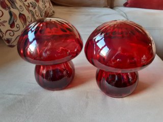 Set de 2 Lámparas de Cristal Rojo