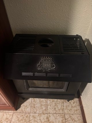 Estufa de metal negra