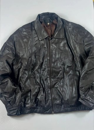 Chaqueta de Cuero Vintage Hombre Talla L