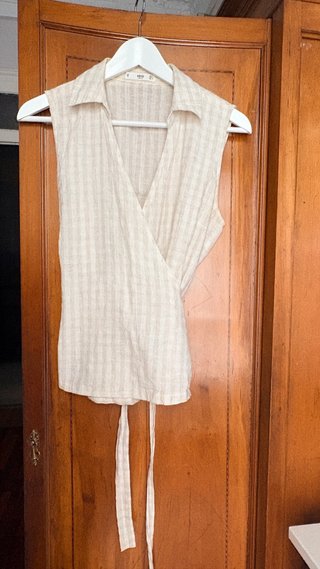 Blusa Cruzada Mango Beige Talla L