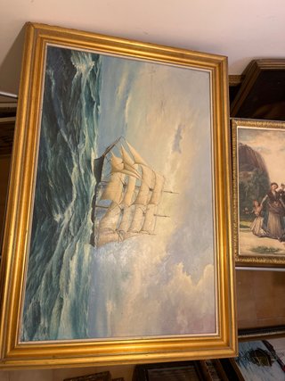 Cuadro al óleo de Cendán - Barco velero