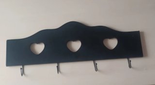 Perchero de pared de madera negro