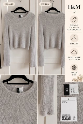Jersey H&M Gris Talla XL