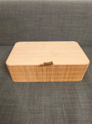 Caja de almacenamiento de bambú con tapa