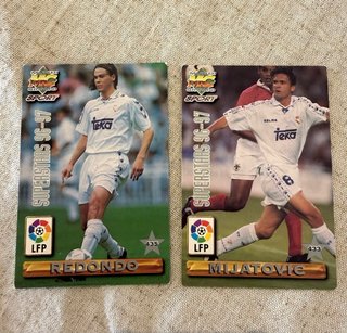 Lote 2 cromos reversibles Real Madrid 96/97
