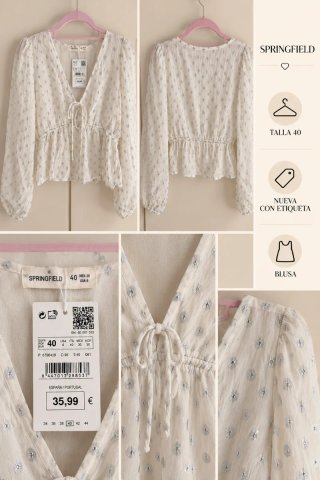 Blusa Springfield Blanca Talla 40