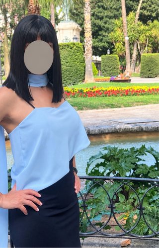Vestido de fiesta bicolor