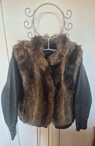 Chaqueta combinada Pelo de Marmota y Cuero