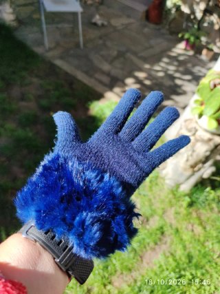 PAR DE GUANTES CON PIEL AÑOS 70 (VINTAGE)
