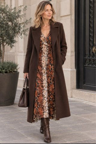Vestido Midi Animal Print Talla L