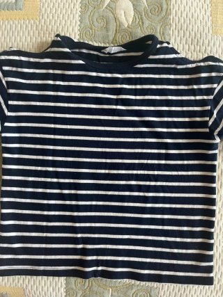Camiseta Rayas Hombros Descubiertos Niña