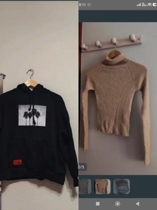 Lote de sudadera y jersey de cuello alto.T.S.