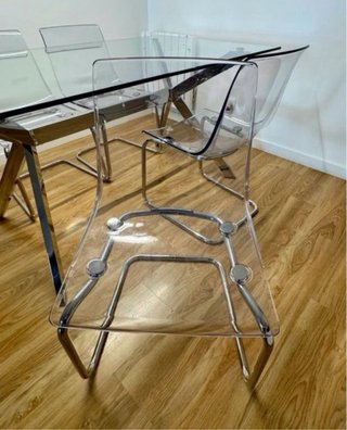 4 Sillas de Comedor Transparentes