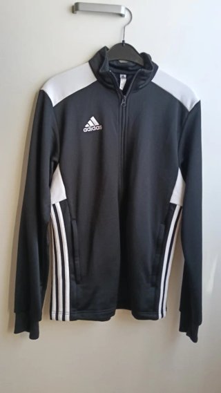 Chaqueta de chándal Adidas negra y blanca