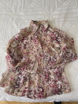 Blusa Transparente Flores Talla 40