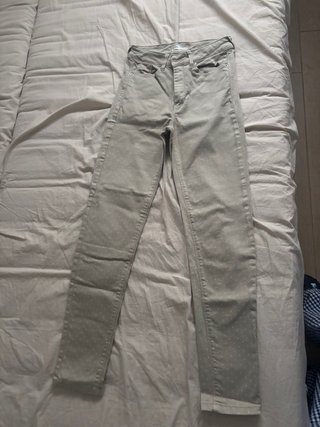 Pantalón Mujer Beige con Estampado de lunares beig