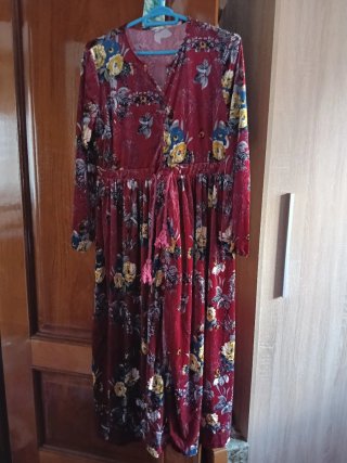 Vestido Boho de Terciopelo Estampado