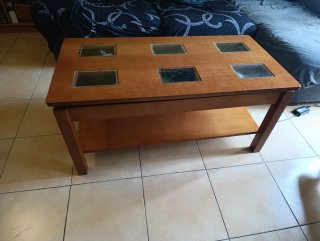Mesa de centro elevable de madera