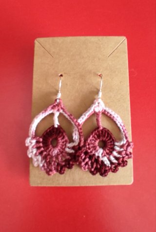 Pendientes crochet. Artesanales. Plata 925.