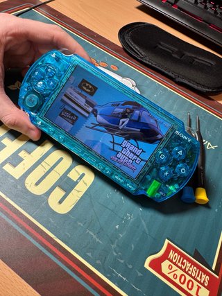 PSP 1000 Custom Transparente Azul