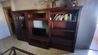 Mueble de Salón de Madera Maciza Oscura