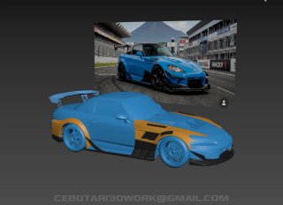 Modelo 3D Honda S2000 Widebody