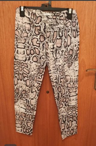 Pantalones Pitillo Mango Estampado Serpiente XS