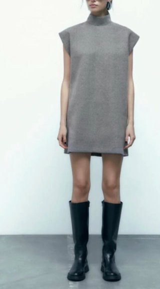 Vestido Gris Zara Talla L