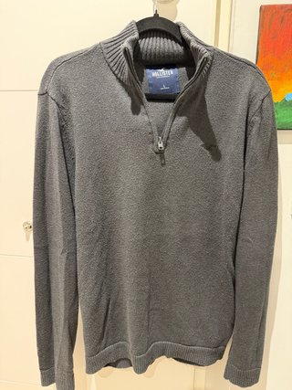 Jersey Gris con Cremallera Hollister Talla L