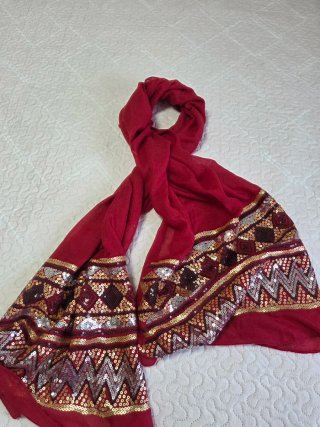 Pañuelo Rojo con Lentejuelas