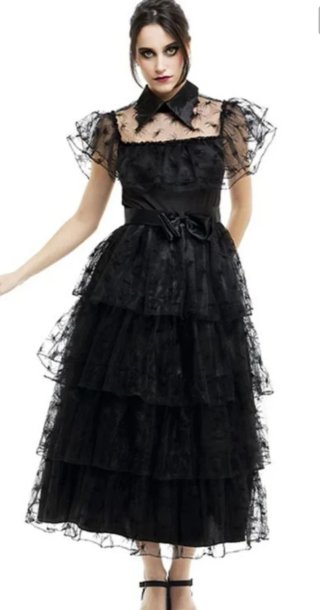 Vestido Negro Estilo Gótico Halloween