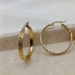 Aros Grecia Chapado Oro 18k Vintage