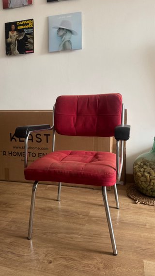 Silla Vintage Roja Estilo Años 70