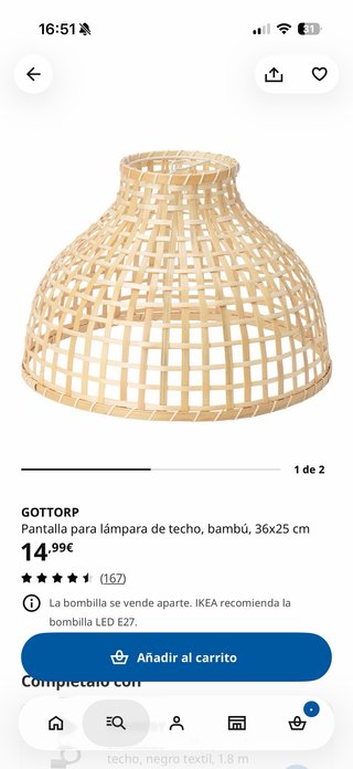 Pantalla para lámpara de techo GOTTORP