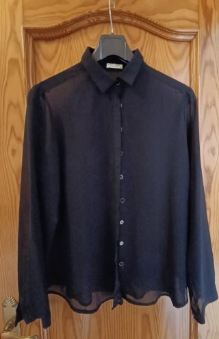 Camisa Transparente Negra Talla M