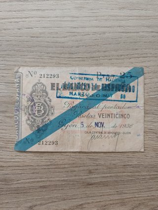 Billete 25 pesetas 1936-1937