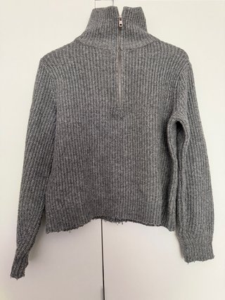 Jersey Gris de Punto con Cremallera