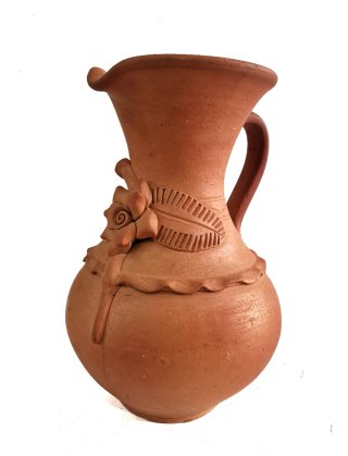 Precioso jarrón grande antiguo de terracota