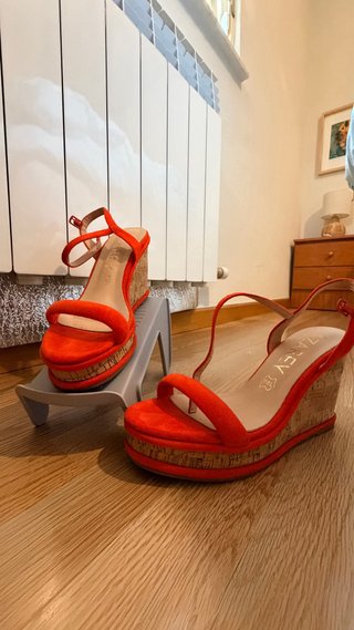 Sandalias Azarey Naranjas con Plataforma
