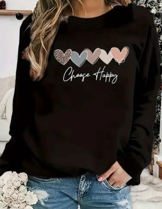 Sudadera Negra Estampada Talla L