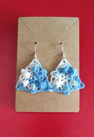 Pendientes crochet. Artesanales. Plata 925.